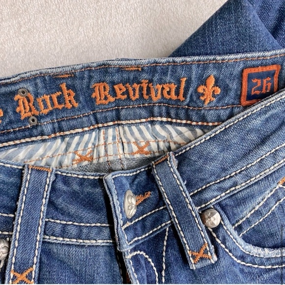 Rock Revival Stephanie Boot Med Wash Low Rise Boot Cut Jeans 26 - Picture 11 of 16